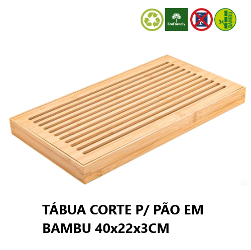 Tábua Corte P/ Pão Bambu 40X22X3Cm                          