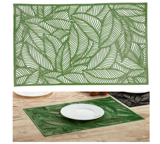 Toalhete Individual 30X45Cm Folha Verde Habitat             