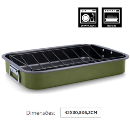 Assadeira C/Grelha 42X30,5X6,3Cm Naturalia Qd               