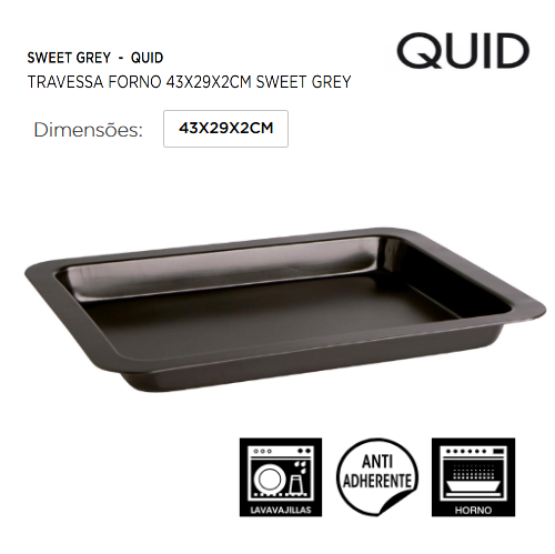Travessa Forno 43X29X2Cm Sweet Grey  Quid                   