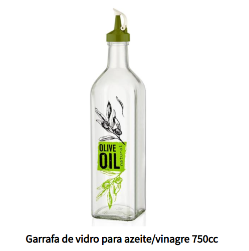 Garrafa De Vidro Para Azeite/Vinagre 750Cc                  