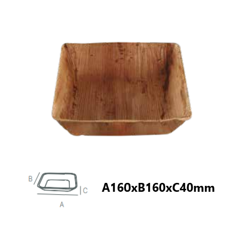 Prato Fundo Folha De Palma 160X160X40Mm Pack 25 Unid.       