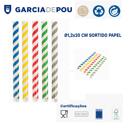 Palhinha Direita Riscas Paper Ø1,2X20Cm 50 Unid.            