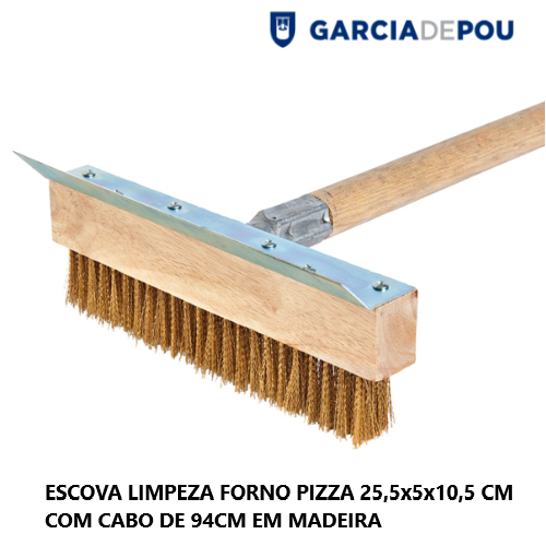 Escova Limpeza Forno Pizza 25,5X5X10,5Cm Cabo De 94Cm       