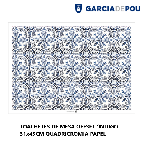 Toalhetes De Mesa Offset Indigo 30X42Cm  500 Unid.          