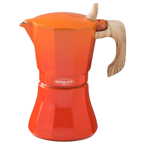 Cafeteira De Aluminio  9 Chavenas Petra Cor Laranja Indução 