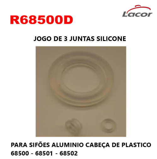 Juntas Silicone Sifão Alum.Cab.Plast. 68500/501/502 Lacor   