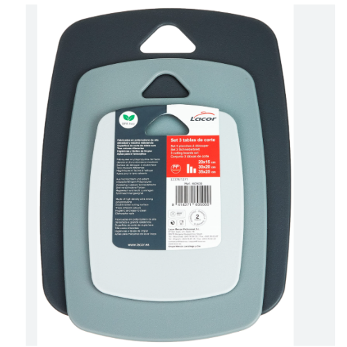 Conjunto De 3 Tabuas De Corte Polipropileno Bpa Free Lacor  