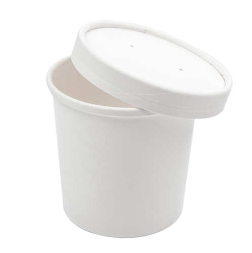 Recepiente C/Tampa 360Ml Ø9/7,2X8,4Cm Branco 25 Unid.       