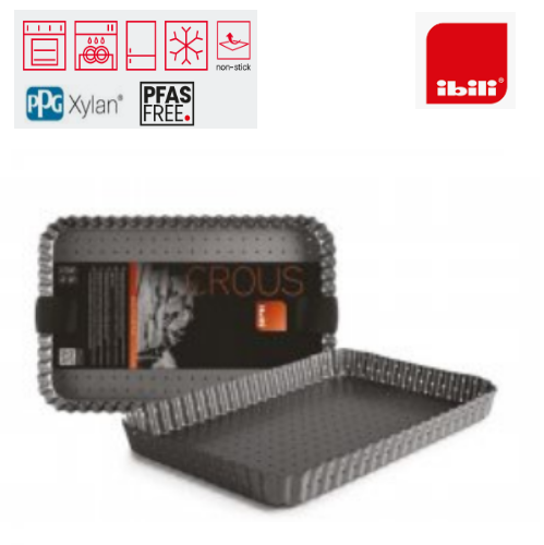Molde Retangular Perfurado 31X21X3Cm Anti-Aderente Ibili    