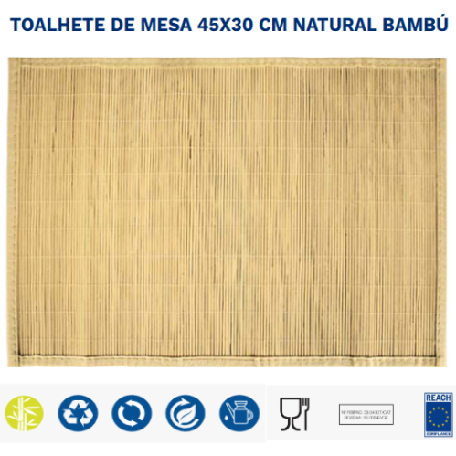 Toalhete De Mesa 45X30 Cm Natural Bambu                     