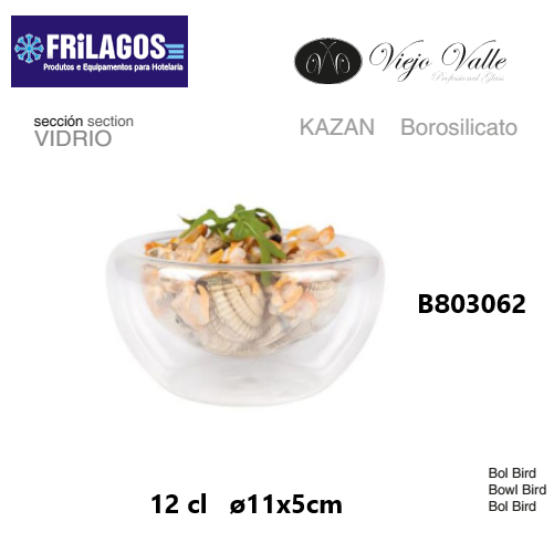 Taça Borosilicato 12Cl. 11X5Cm Bird Viejo Valle             