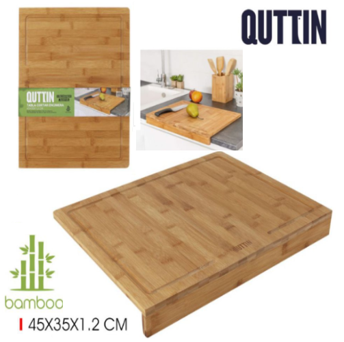 Tabua De Cortar Bambu C/Bordo 45X35X1.2Cm Quttin            