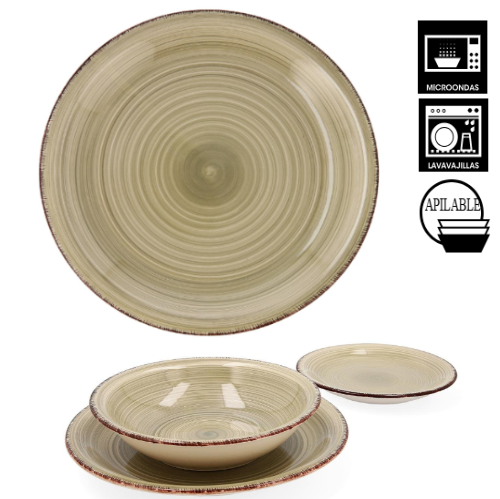 Prato Raso 27Cm Natura Vita Ceramica Grés Qd                