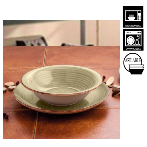 Prato Sopa 21,5Cm Natura Vita  Ceramica Grés Qd             