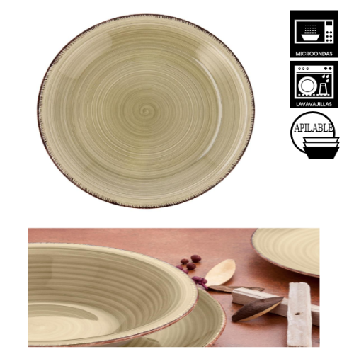 Prato Sobremesa 19Cm Natura Vita Ceramica Grés Qd           