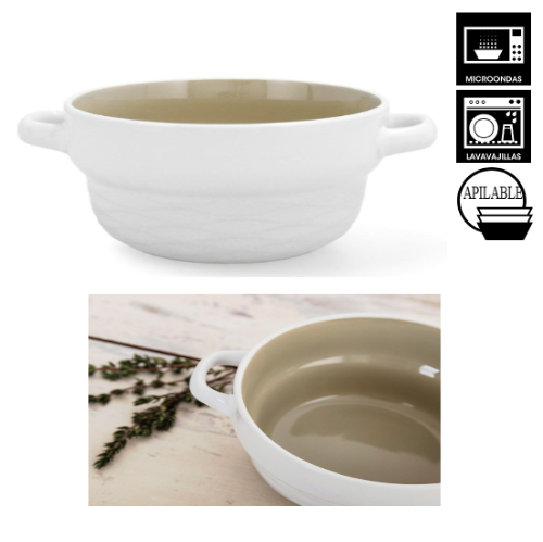Tigela Sopa 50Cl Bl/Nature Vita Ceramica Grés Qd            