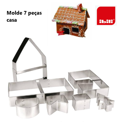 Set De 7 Moldes Massa Em  Inox Para Modelar Casa Ibili      