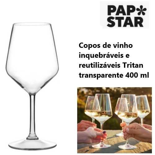 Calice Cabernet Tritan 400 Ml Ø 6 X 20 Cm  Papstar          