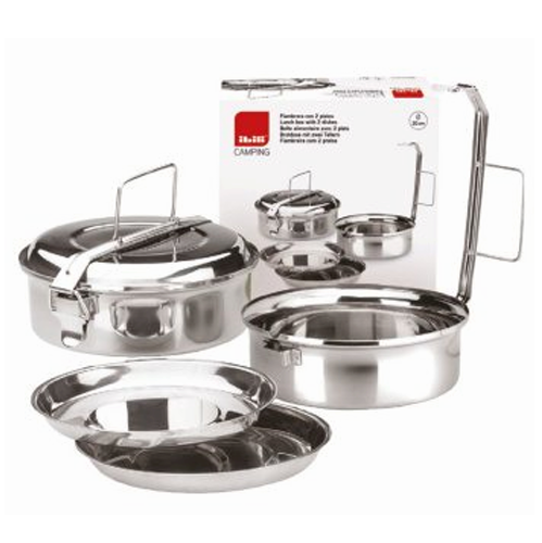 Lunch Box  Com 2 Pratos Em Inox 20Cm 1,8Lts Ibili           