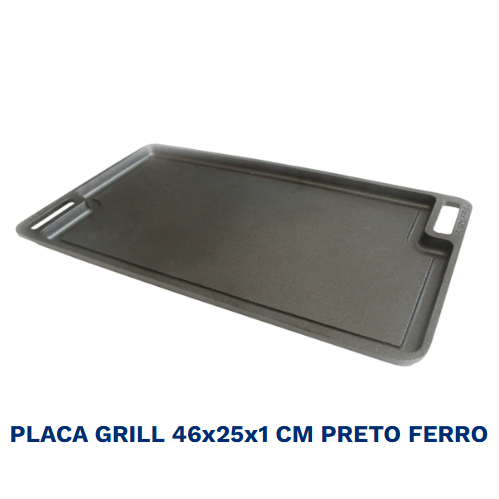 Placa Grill 46X25X1 Cm Preto Ferro                          