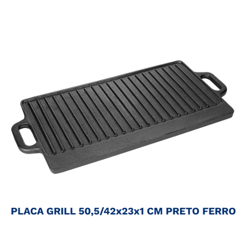 Placa Grill 50,5/42X23X1Cm Preto Ferro                      