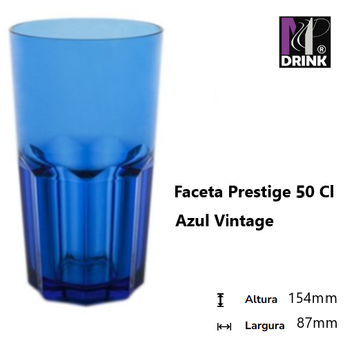 Copo Faceta Prestige 50Cl Azul Vintage  Policarbonato       