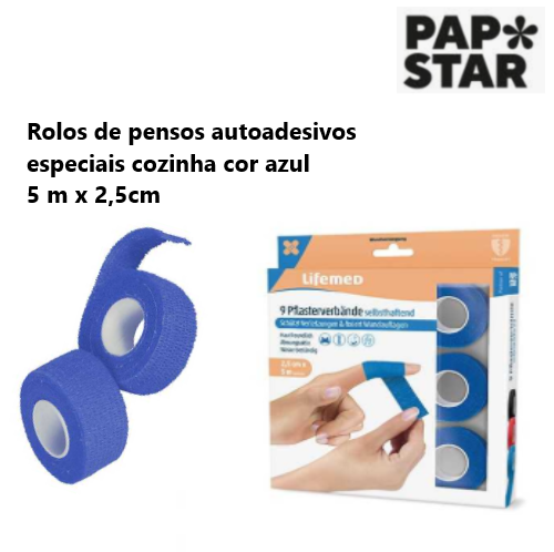 9 Rolos Penso Autoaderente Especial Cozinha 5Mx2,5Cm Azul   