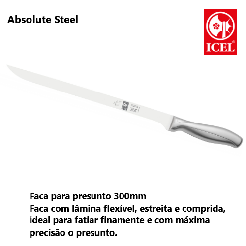 Faca Para Presunto 300Mm  Absolute Steel  Icel              