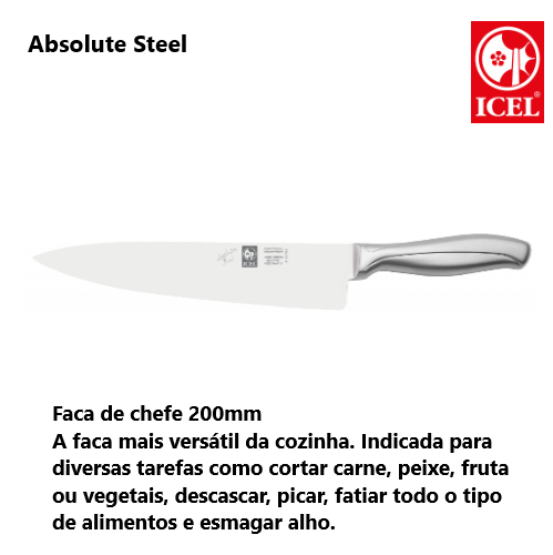 Faca De Chefe 200Mm  Absolute Steel  Icel                   