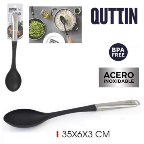 Colher De Servir Nylon Com Cabo Inox 33Cm Quttin            