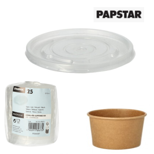 25 Tampas P/Terrina De Sopa Redonda Em Pp Ø9,8X1Cm Papstar  