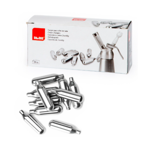 24 Cargas De Ar Comprimido N2O Para Sifões De Natas Ibili   