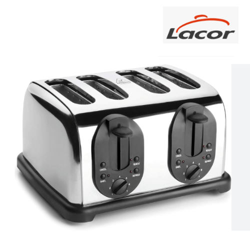 Torradeira Curve 4 Ranhuras 1750W 230 V 32X29X19Cm Lacor    