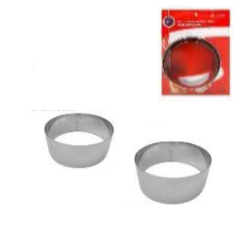 Conj. 2 Aros Inox De Empratar Redondos 7 E 8Cm Alt. 4,5Cm   