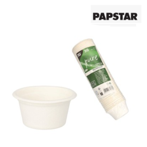 50 Taça, Cana De Açúcar Para Molhos Pure 60Ml Ø6X3Cm Branco 
