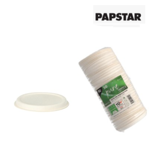 50 Tampas Para Taça Cana De Açúcar 89827 Pure Ø6Cm Branco   