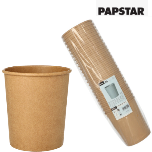 25 Tigelas De Sopa Cartão Redondo 940Ml Ø11,5X13Cm Castanho 