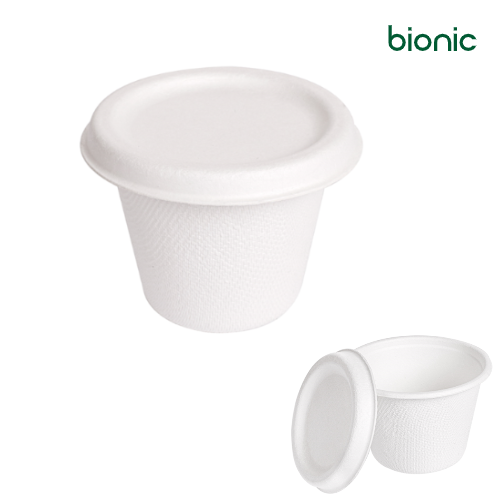 Mini Potes+Tampas  Bionic 90Ml Ø6,2X5,2+0,7Cm Br. 50 Unid   