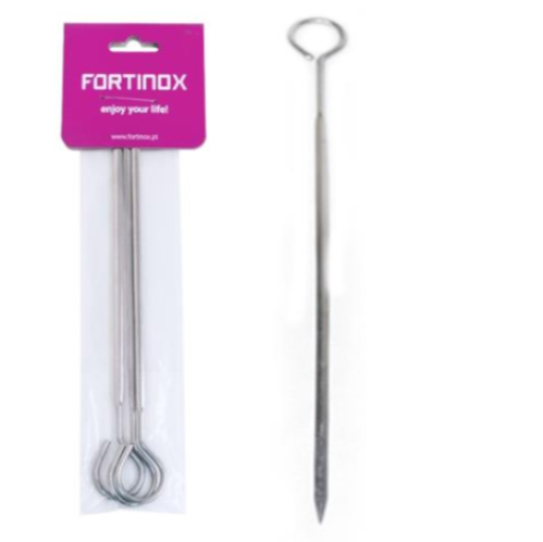 Espetos Inox Com Argola Conjunto 3 Unid. 25Cm               