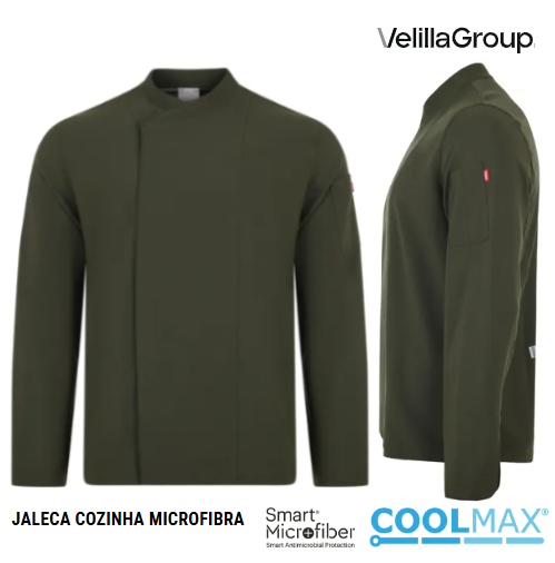 Jaleca Cozinha Microfibra Ml Verde Oliva Tam-M              
