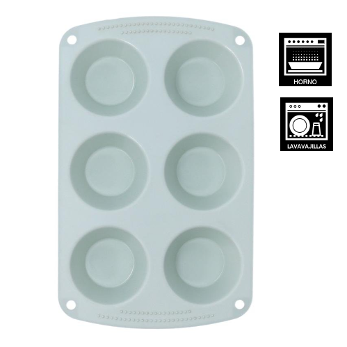 Forma 6 Muffins Em Silicone  26,5X16,6 Ozon Qd              