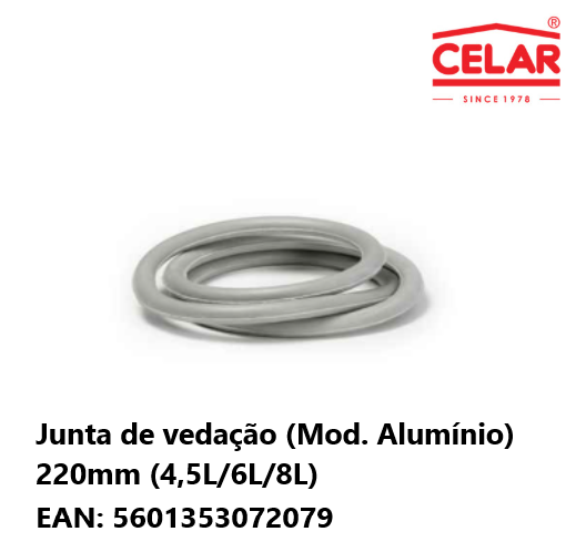 Junta De Vedação P.Pressao Alumínio 220Mm 4,5L/6L/8L Celar  