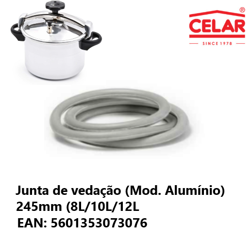 Junta De Vedação P.Pressao Alumínio 245Mm 8L/10L/12L Celar  