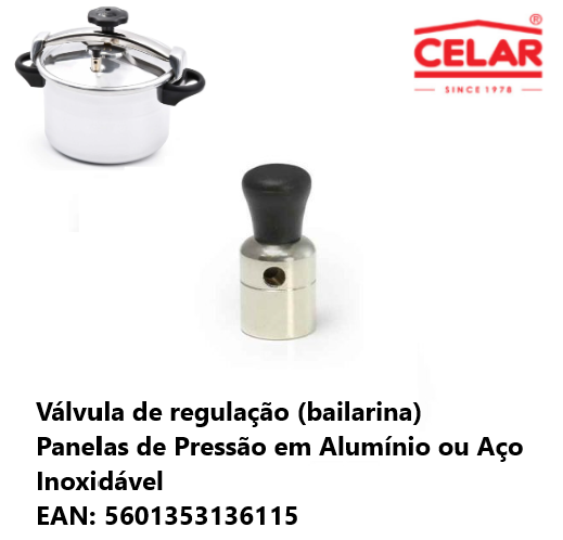 Válvula De Regulação (Bailarina) Panelas De Pressao Celar   