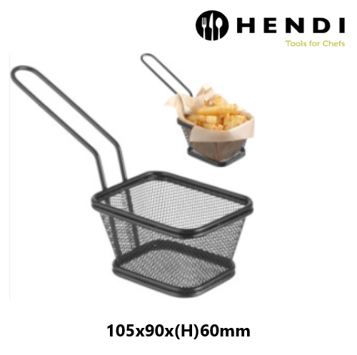 Cesto Para Fritos Cromado Preto 105X90X60 Mm Hendi          