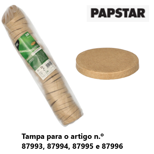 50 Tampas Cartão Ø6Cm Castanho P/87993, 87994, 87995 E 87996
