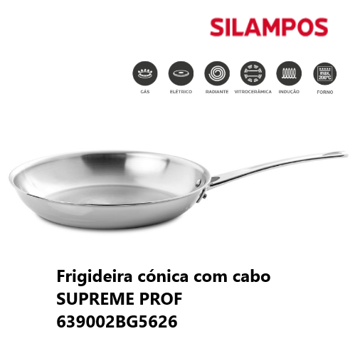 Frigideira Inox Cónica C/Cabo 26 T.C. Supreme Prof Silampos 