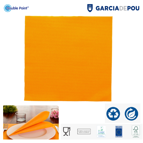 Guardanapo Double Point 39X39Cm Tangerina 50 Unid           
