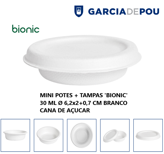 Mini Potes+Tampa Br. Cana Açucar 30Ml Ø6,2X2+0,7Cm 50 Unid  